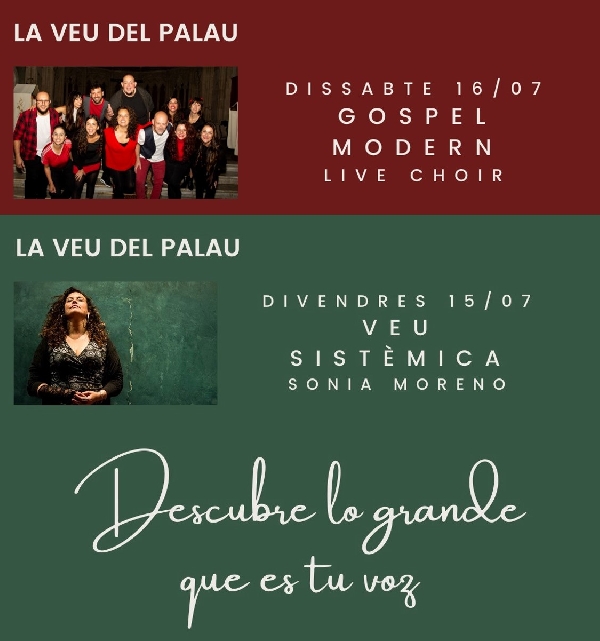 Taller de Veu Sistèmica, Gospel Modern i Concert (3 dies  15,16 i 17/07)
